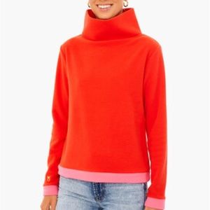 Dudley Stephens Park Slope Red and Pink Colorblock Fleece Sweatshirt NWT